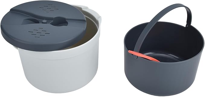 Microwave Rice Cooker 2L Capacity with Lid and Spoon for Cooking Rice Pasta Vegetables Oatmeal Orange