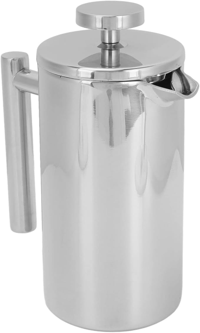 Rengue Stainless Steel French Press Coffee Maker Double Wall Insulated Triple Filter System Large Capacity for Home and Camping Stainless Steel French Press Coffee Maker Nan Kitchen (350ml)