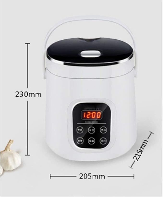 2L Electric Rice Cooker Car/home 12/24V Dual Voltage Soup Porridge Steamed Egg and Rice Cooker Suitable for 2-3 People