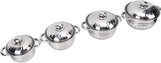 Kitchen Tools Stainless Steel Soup Pot Set 4Pcs Dual Handles Stockpot