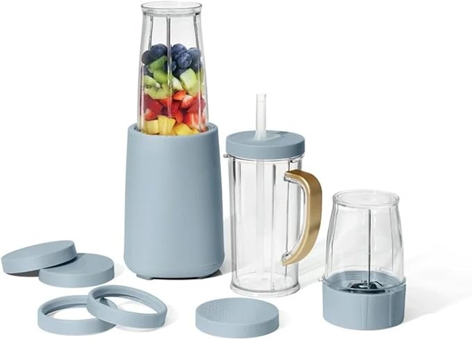 Personal Blender 12-Piece Set 240W Power BPA-Free Dishwasher Safe with Travel Cup and Grinding Blade (Cornflower Blue)