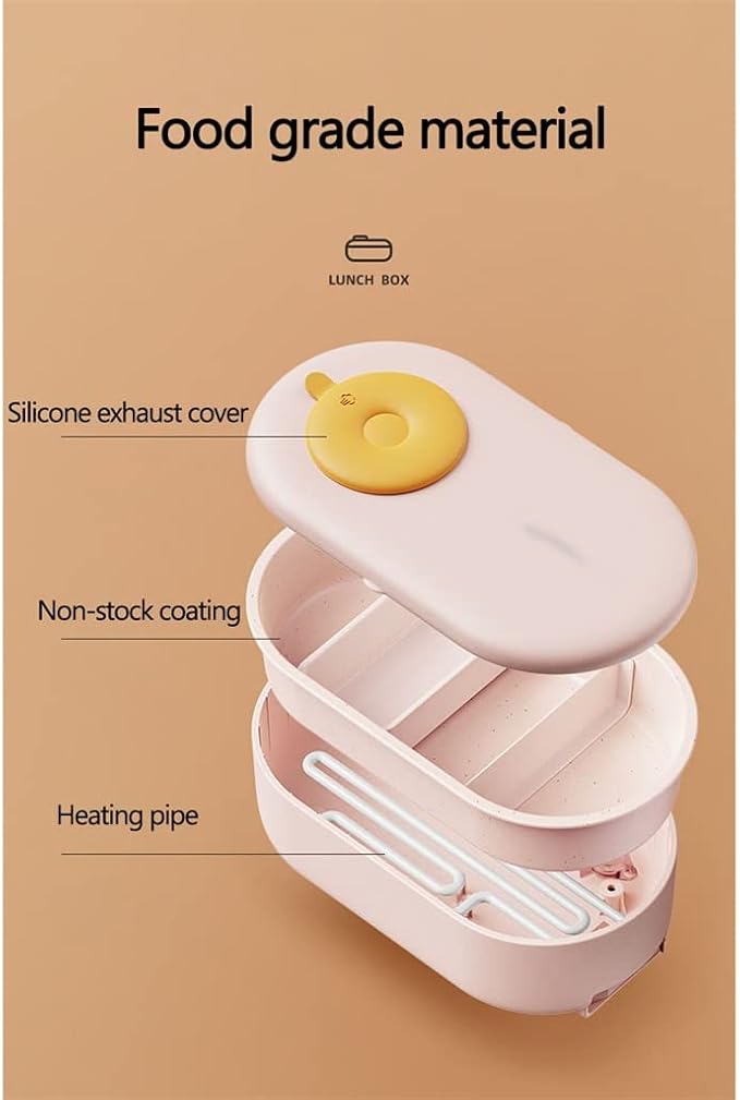 Electric Rice Box Portable Cooker Heating Bento Food Warmer Water-free Warming Pot
