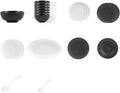 Elegant Black and White Minimalist Matte Ceramic Dinnerware Set Includes Plates Bowls Perfect for Home Dining Modern Tableware for Everyday Use or Gifting Ideal for Housewarming