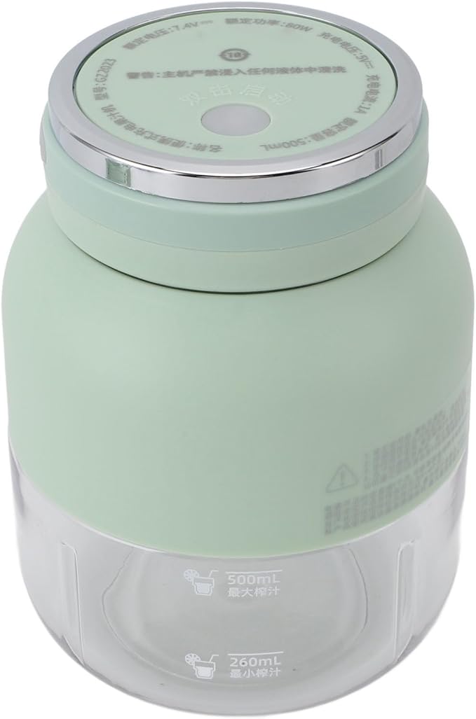 Fockety Blender Cup Replenish Vitamin C Portable Automatic Sport Juicer Cup Portable Dual Use Prevent Accidental Injury with Safe Lock for Outdoor (Light Green) Focketyq4k3ovgfpc-12