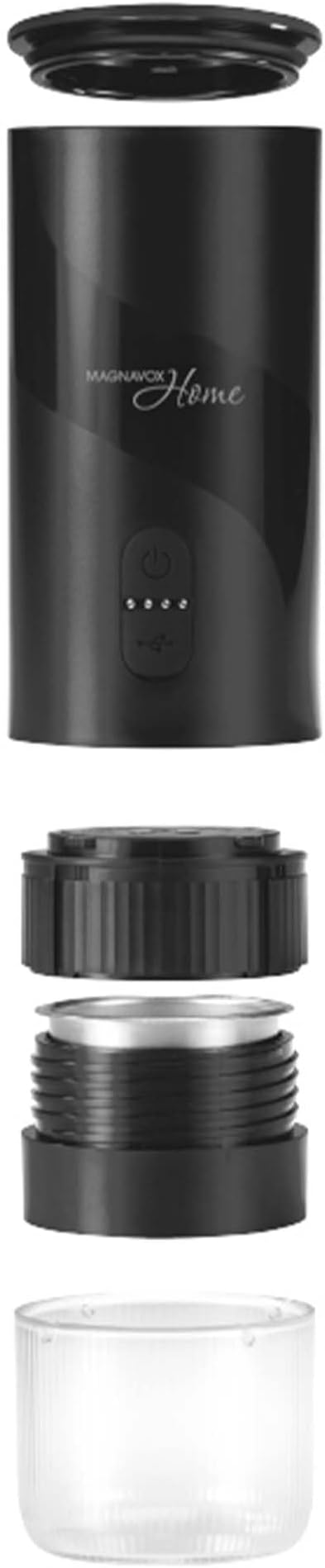 Magnavox HOME Portable Espresso Coffee Maker (Grounds or Pods) with Fast Brew Technology &amp Single Touch Control Ideal for Offices or Travel