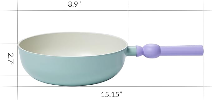 Neoflam Better Finger Cookware Set - Mint and Yellow Beginner 3-Piece Ceramic Coating Kitchen Pot and Wok