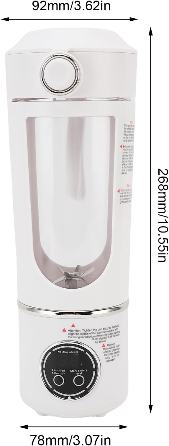 Portable Blender with Magnetic Induction Technology 1500mAh for Shakes Juices Smoothies Dishwasher Safe Compact Design for Home Office Gym Travel (White)