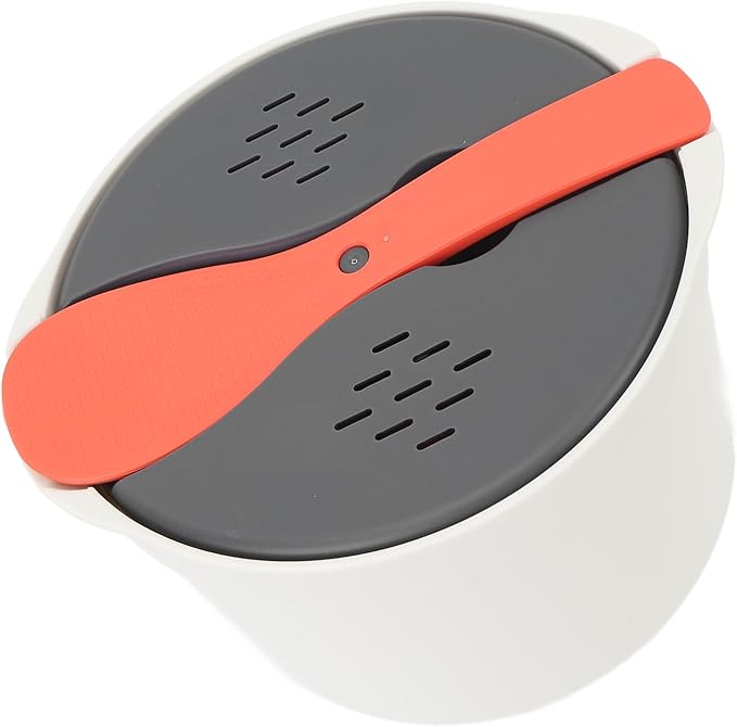 Focket Microwave Rice Cooker Portable Food Grade Plastic Microwave Rice Steamer with Strainer and Venting Design for Cooking Pasta Vegetables