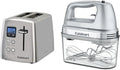 Cuisinart CPT-415P1 Countdown Metal Toaster 2-Slice Brushed Stainless &amp HM-90BCS Power Advantage Plus 9-Speed Handheld Mixer with Storage Case Brushed Chrome