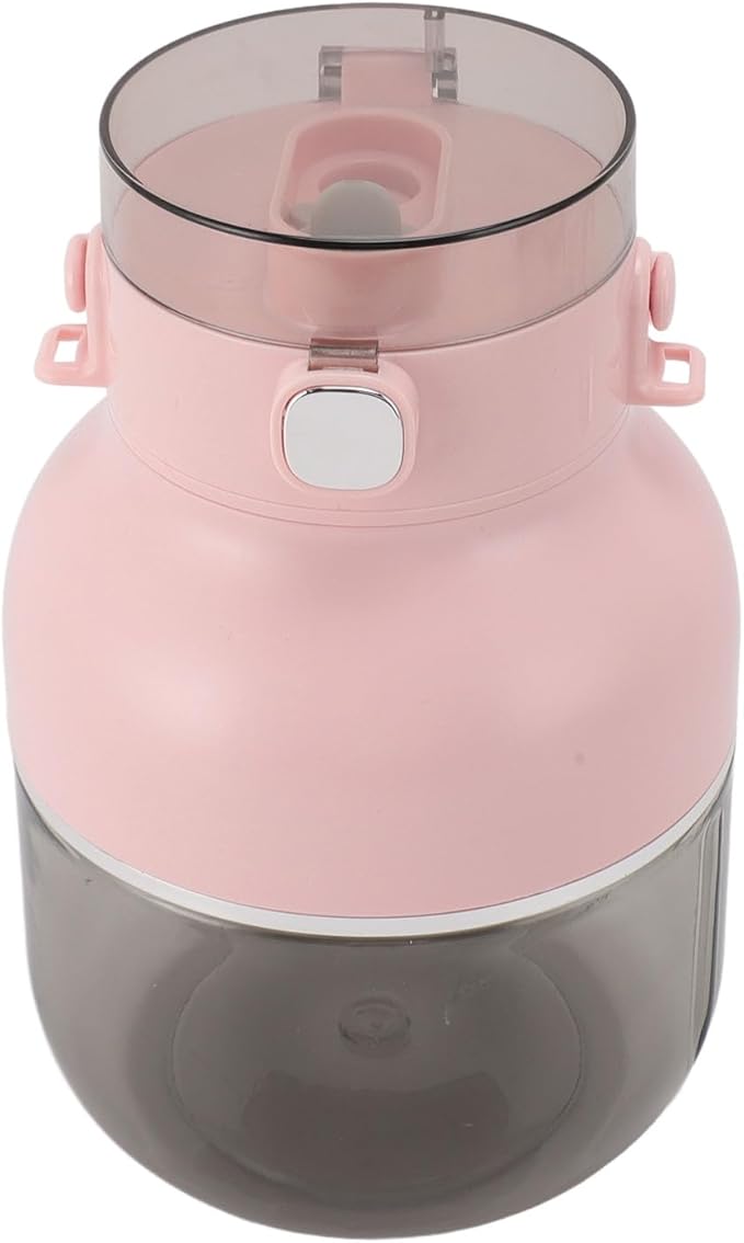Blender Cup Multi Functional Cordless USB Rechargeable 1500mAh Electric Juicer Blender 500ml with Straw for Office (Pink)