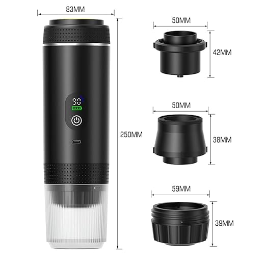 Aboiled Portable Digital Capsule Coffee Maker - Espresso Machine Car &amp Home - Large Capacity High-Pressure Extraction Real-Time Temperature Control