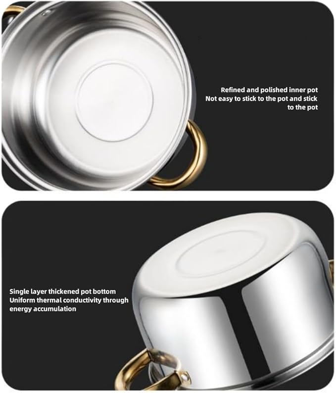 Stainless Steel Cookware Set 12 Piece Kitchen Pots and Pans with Removable Handles Frying Pans and Saucepans with Lids Compatible with All Stoves12 pcs
