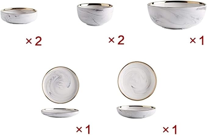 Elegant Dinnerware Set Dinner Plates Bowls Set Ceramics Dinnerware Set European Style Marble Dishes And Plates Porcelain Cake Dish Pastry Fruit Tray Ceramic Tableware Ste2 People