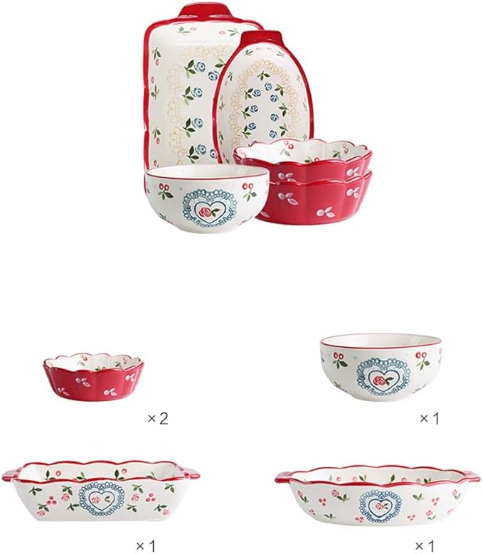 Elegant Dinnerware Set Dinner Plates Bowls Set Reactive Glaze Dinnerware Set Plates Dishes Bowls Plates and Bowls Set for Picnic Rv UseB