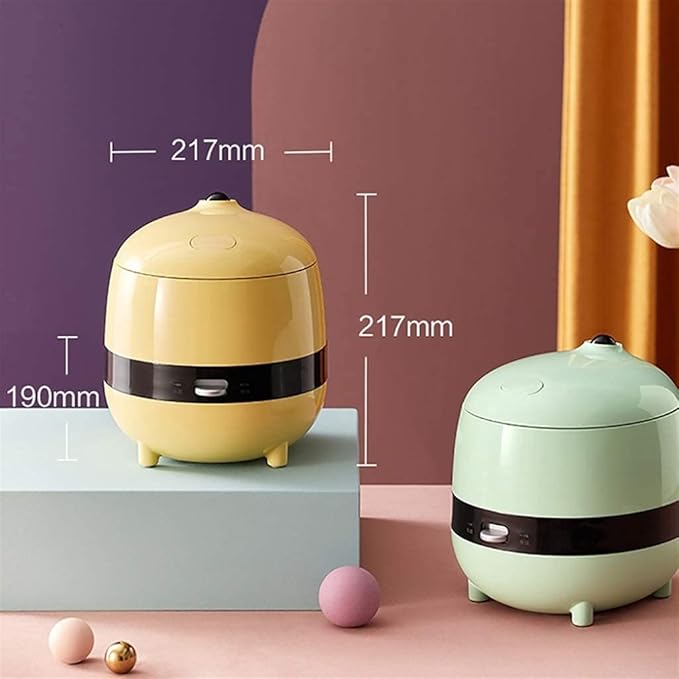 Mini Cute Rice Cooker Household Non-Stick Rice Cooker One-Key Cooking and Automatic Heat Preservation for 1-2 People 1.2L-200WYellow (Yellow)