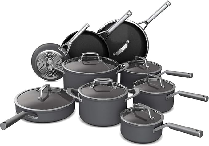 12 Piece Cookware Set Fry Pan Sauce Pan Saute Pan Glass Lid Stock Pot Kitchen Cookware Set12 PieceA