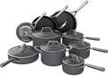 12 Piece Cookware Set Fry Pan Sauce Pan Saute Pan Glass Lid Stock Pot Kitchen Cookware Set12 PieceA