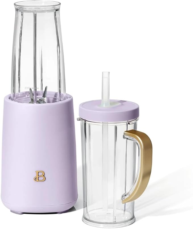 Personal Blender 12-Piece Set 240W Motor Emulsifying Stainless Steel Blade System 16oz Travel Cup with Straw BPA-Free Dishwasher Safe Jars (Lavender)