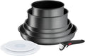Tefal Ingenio Daily Chef ON 8 piece Non-Stick Induction Pan Set 22&amp24&amp28cm Frypans 16&amp20cm Saucepans 16&amp20cm Hermetic Lids Bakelite Removable Handle Grey L7619202