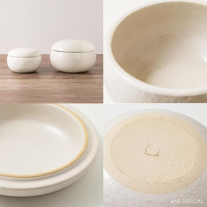 &ampNE NMT-306L-WL-WL-WL-Ware Banko Pottery Large White White Made in Japan Microwave Safe Pottery Rice Storage Container Oven-safe Chilled Microwave Oven Safe Cooker Rice Plump 3 Pairs 1.5 Meal Rice
