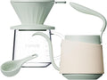 Pour Over Coffee Maker Set Pour Over Kettle Coffee Dripper Glass Coffee Server with Scale Stainless Steel Filter (Green)