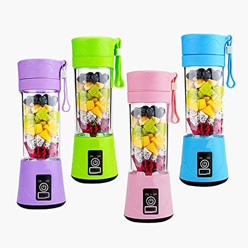 Portable Mini Blender for Shakes and Smoothie Blender 13 OZ for Travel Blender On the Go/ 2000mAh USB Rechargeable Home/Office/Outdoor with Six Blades in 3D. (Pink)