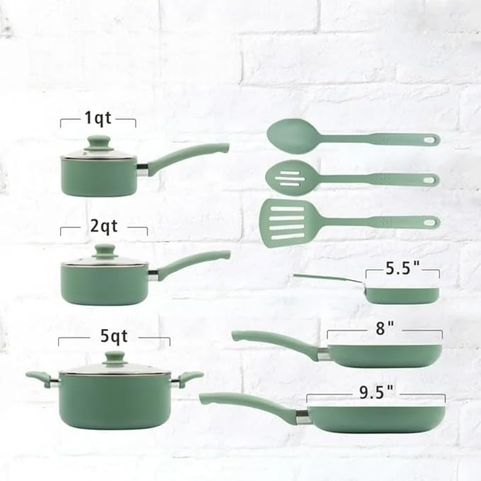 12 Piece Nonstick Aluminum Alloy Cookware Set