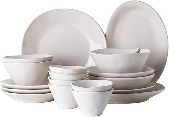 Ceramics Dinner Sets Bowl/Dish/Spoon|24 Pieces Dinnerware Nordic Style White Porcelain Combination Set - Family Party Kitchen Restaurant