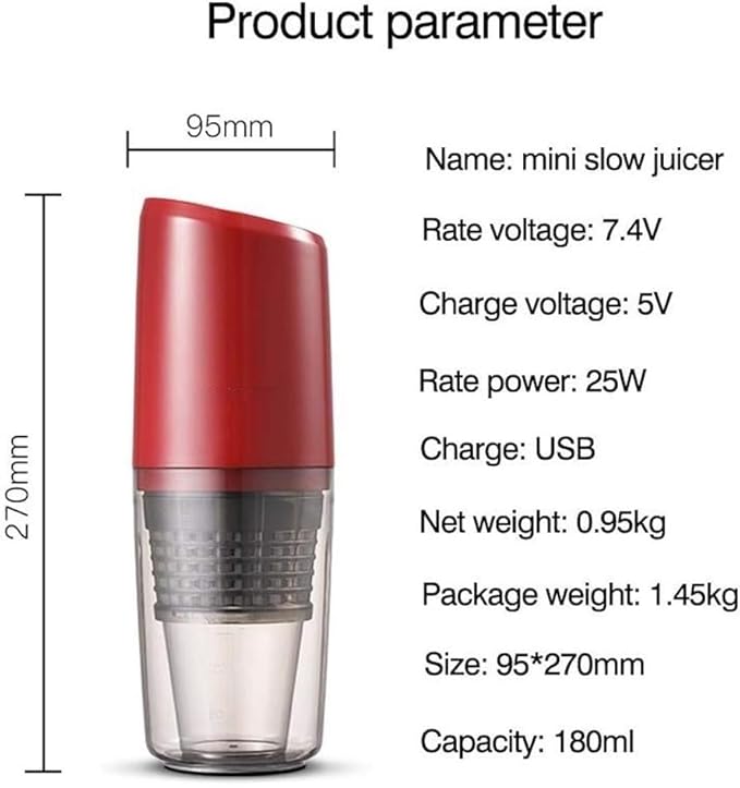 Electric Portable Juicer Blender 180ml Extractor Fruit Squeezer Original Juice Wireless Mini Orange Juicer
