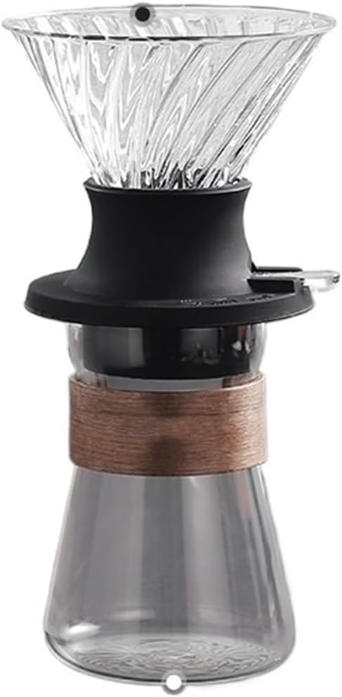 Immersion Coffee Dripper Switch Pour Over Dripper Immersion Dripper Switch Coffee Maker Glass Coffee Filters V02 Set(TransparentTeapot+cup)
