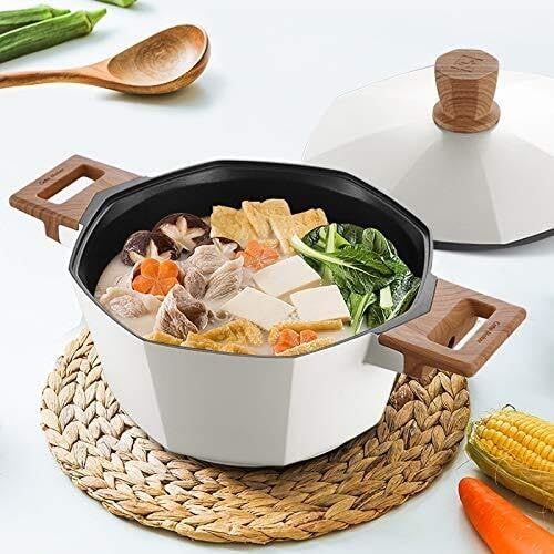 Mai Fanshi Octagonal Non-Stick Cookware Set Plasma Tech Durable Wok Frying Pans &amp Soup Pot for Induction/Gas