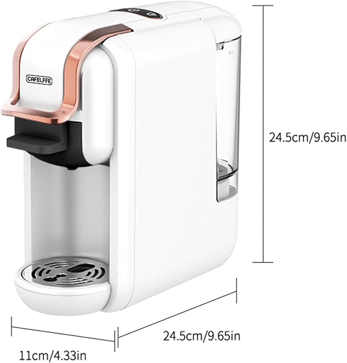 Tissting 4 in 1 Pod Coffee Maker 19Bar Pressure &amp 92℃ Constant Temperature - Fast 20s Brew for Hot Cold Coffee Programmable Single Double Serve 600ml Capacity with Auto Shutoff (US plug)