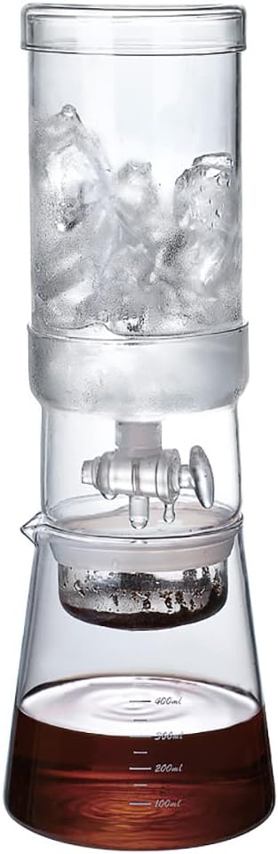 Ice Drip Coffee Maker400ml Cold Brew Coffee PotGlass Iced Coffee Brewer for Home and OfficeGift for Coffee Lover