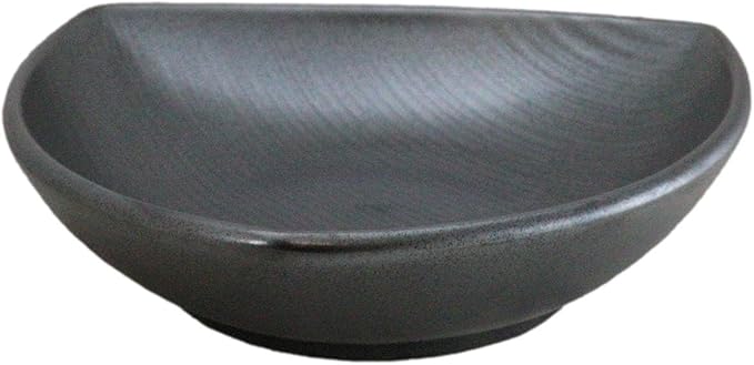 Ebros Gift Iron Black Clay Underglaze Technique Tetsu Kesho Porcelain Dinnerware Kitchen Set Asian Japanese Restaurant Supply (Pack of 5 Appetizer Salad Triangular Deep Serving Plates)
