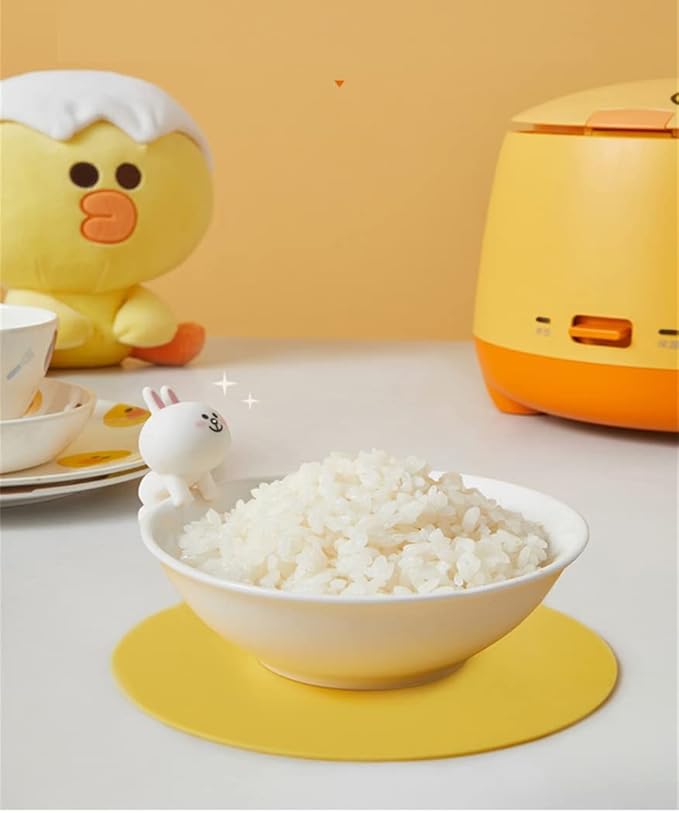 Multi Small Cooker 1.5L Electric Rice Cooker Non-Stick Inner Mini Household Automatic Food Cooking Pot for 1-2People (Brown)