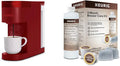 Keurig K-Slim Coffee Maker Single Serve K-Cup Pod Coffee Brewer Scarlet Red &amp 3-Month Brewer Maintenance Kit Compatible Classic/1.0 &amp 2.0 K-Cup Coffee Makers 7 Count
