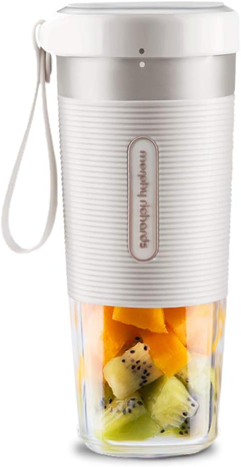 Portable Blender Mini Blender Smoothie Maker with USB Rechargeable Electric Blender Professional Commercial for Vegetables and Fruit Smoothie Maker Blender Food Processor 1400Mah 300MlWhite