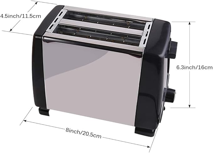 2 Slice Toaster Best Rated Prime Stainless Steel 1.5 inch Wide Slot Small Household Kitchen Toaster with Shade Selector and Pop Up Reheat Defrost Cancel Functions 6 Bread Shade Settings Removable Cr