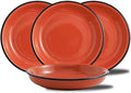 Elegant Fine Dinnerware SetPorcelain Dinnerware Sets Imitation Enamel Porcelain Dishes Tableware Set Creativity Nordic Style Dinner Sets Microwave and Dishwasher SafeOrange