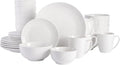 Gibson Home Oslo 8-Piece Dinner Plate Set – Porcelain Chip &amp Scratch Resistant White with Black Rim – Modern Round Plates for Everyday Use &amp Entertaining