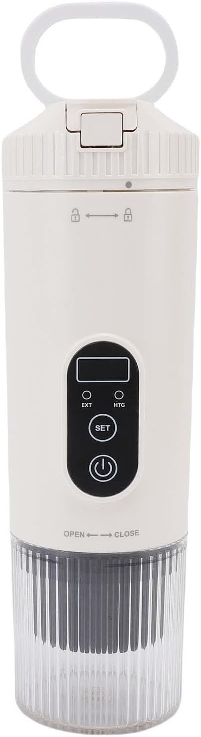 Portable Coffee Maker Electric Espresso Machine with 21 Bar Pressure and 7800mAh Battery Compatible with Capsules and Ground Coffee for Travel Camping Office (white)