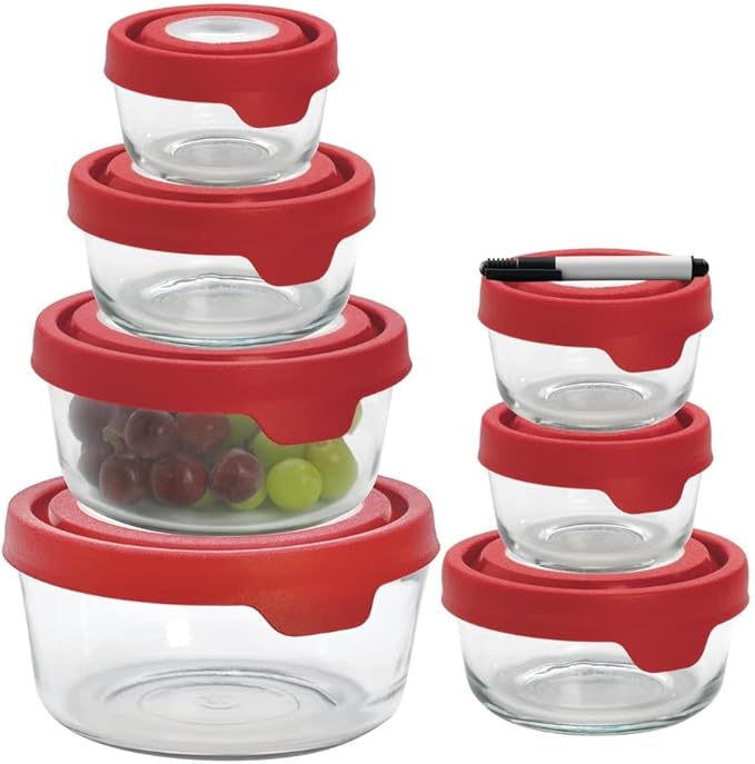 Kitchen Organizer Clear Glass Food Storage 15 Piece Set Food Storage Containers Kitchen Organizer