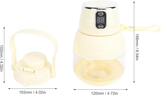500ML Portable Juicer Cup for Smoothie Maker for Shakes and Cordless Blender Multifunctional Electric Blender with Travel Lid for Kitchen Home Office (Light Yellow)