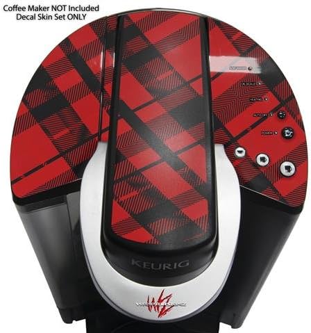 Decal Style Vinyl Skin compatible with Keurig K40 Elite Coffee Makers Red Plaid (COFFEE MAKER NOT INCLUDED)