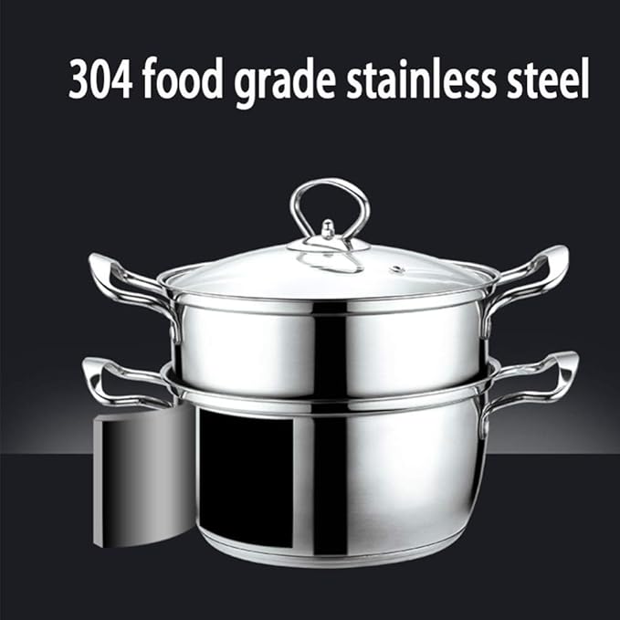 Cookware Set3-Piece Stainless Steel Pot &amp Pan Sets Induction Safe Saucepan Casserole Milk Pot with Glass lidComfortable HandleSuitable for Gas and Induction Cooke