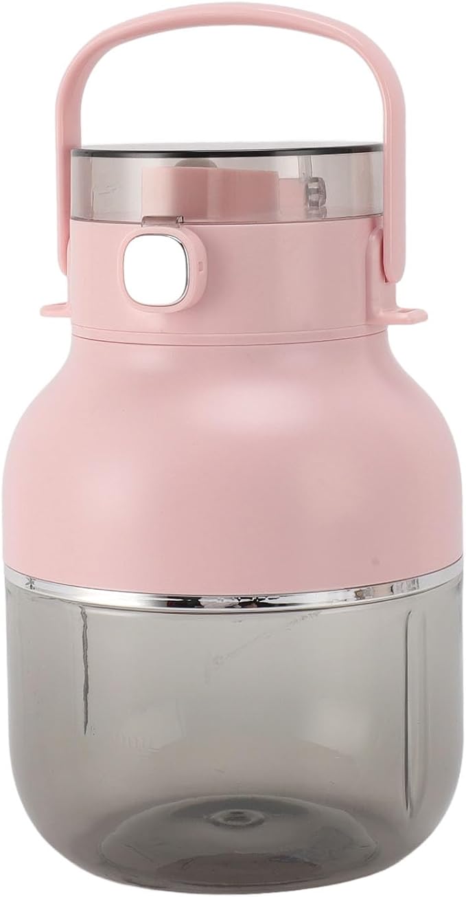 Portable Blender Cup 500ML USB Rechargeable Cordless Mini Electric Juicer Cup with Straw (Pink)