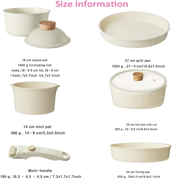 Sodam Cookware with clear lid Set of 6P