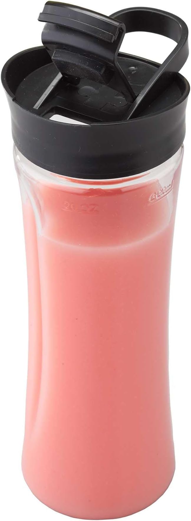 300W Personal Blender with Travel Cup – One Touch Smoothie Maker Ice Crusher BPA-Free 20oz Bottle with Lid Compact Single Serve Blender for Shakes &amp Protein – Black