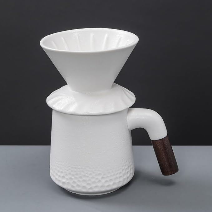 Handmade Black Pour Over Coffee Maker Set Ceramic Coffee Dripper Brewer Heat Resistant Coffee Pot Decanter ACM01W