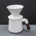 Handmade Black Pour Over Coffee Maker Set Ceramic Coffee Dripper Brewer Heat Resistant Coffee Pot Decanter ACM01W